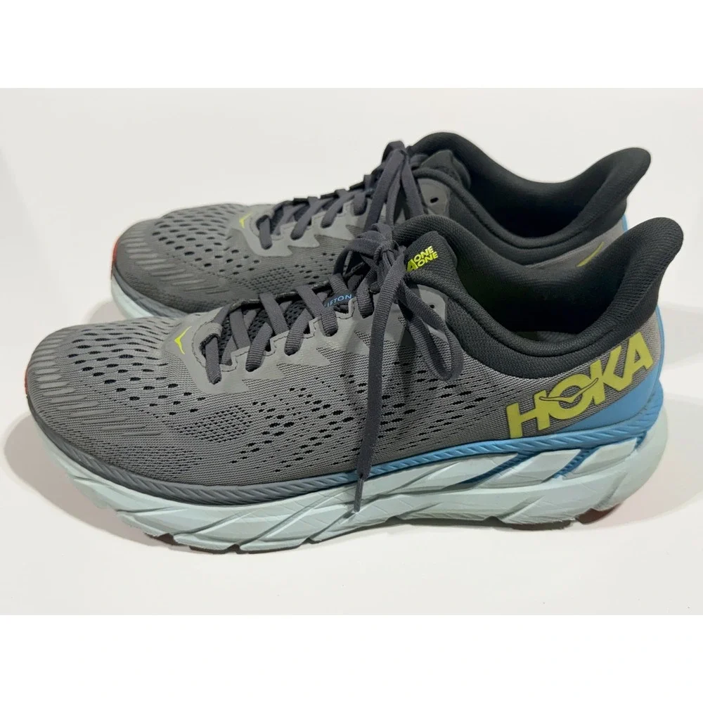 HOKA One One Clifton 7 - Men's Shoes F27220I Running Comfort Athletic Gray- 11.5